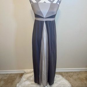 New York & Company Strapless Gray Maxi Dress S